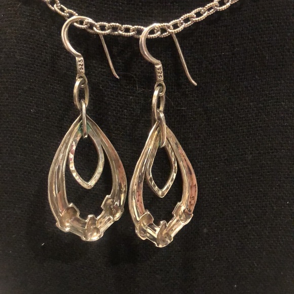 LOIS HILL Sterling Silver Double Elongated Oval Drop Dangle Cut Out Earrings - Picture 7 of 7